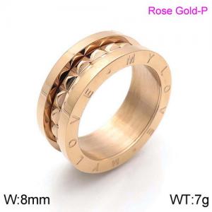 Stainless Steel Rose Gold-plating Ring - KR92027-GC