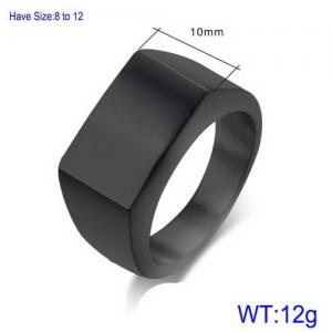 Stainless Steel Black-plating Ring - KR92051-WGJS