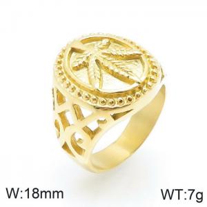 Stainless Steel Gold-plating Ring - KR92139-LK