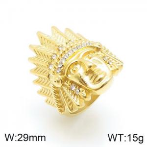 Stainless Steel Stone&Crystal Ring - KR92140-LK