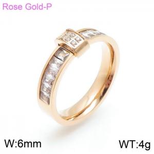Stainless Steel Stone&Crystal Ring - KR92151-YH