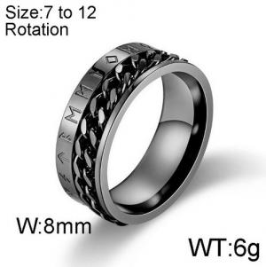 Stainless Steel Black-plating Ring - KR92152-WGQF