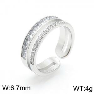Stainless Steel Stone&Crystal Ring - KR92152-YH