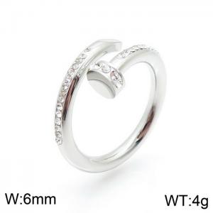 Stainless Steel Stone&Crystal Ring - KR92155-YH