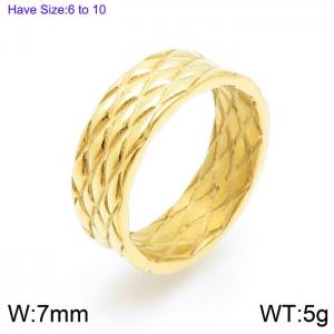 Stainless Steel Gold-plating Ring - KR92158-KFC