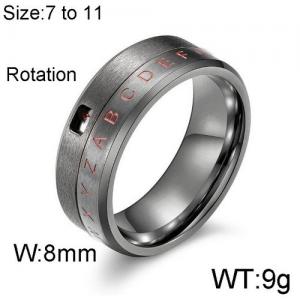 Stainless Steel Black-plating Ring - KR92167-WGQF