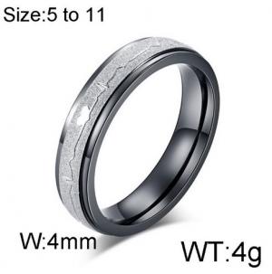 Stainless Steel Black-plating Ring - KR92178-WGQF