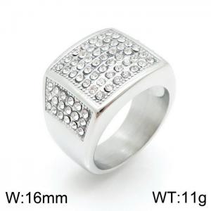 Stainless Steel Stone&Crystal Ring - KR92309-LK