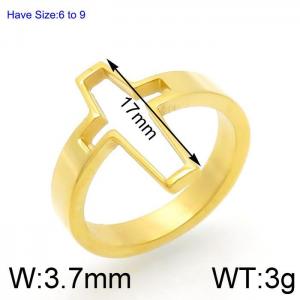 Stainless Steel Gold-plating Ring - KR92355-Z