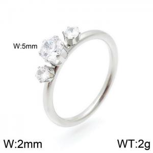 Stainless Steel Stone&Crystal Ring - KR92362-K