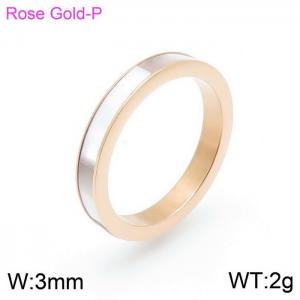 Stainless Steel Rose Gold-plating Ring - KR92456-K