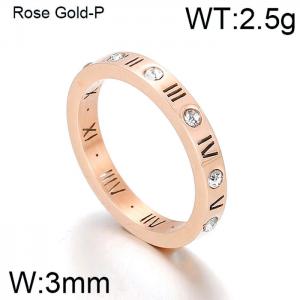 Stainless Steel Stone&Crystal Ring - KR92459-K