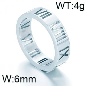 Titanium steel hollow Roman numeral women's ring - KR92462-K