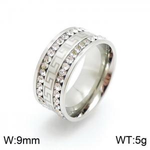 Stainless Steel Stone&Crystal Ring - KR92496-YY
