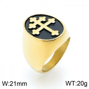 Stainless Steel Gold-plating Ring - KR92667-OT