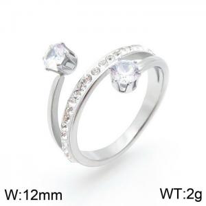 Stainless Steel Stone&Crystal Ring - KR92734-WX
