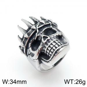 Stainless Skull Ring - KR92754-KHX