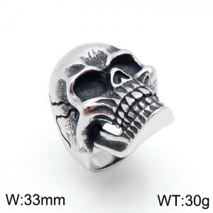 Stainless Skull Ring - KR92755-KHX