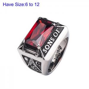 Stainless Steel Stone&Crystal Ring - KR92767-WGWJ