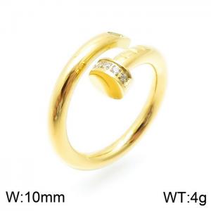 Stainless Steel Stone&Crystal Ring - KR92803-YH