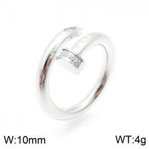 Stainless Steel Stone&Crystal Ring - KR92804-YH