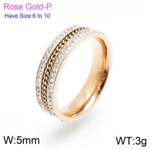 Stainless Steel Stone&Crystal Ring - KR92934-GC