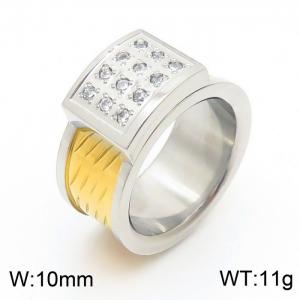 Stainless Steel Stone Ring - KR9676-K