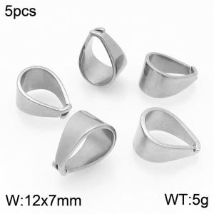 Stainless Steel Pendant Clasp--5pcs Pirce Steel colored closed smooth thickened melon seed buckle - KRP1277
