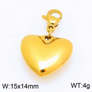 Gold heart-shaped polished stamping DIY stainless steel jewelry accessories - KRP1639-Z