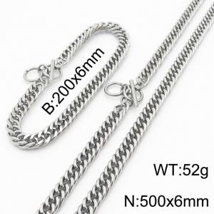 Korean version of personality unisex riding crop chain bracelet necklace set - KS198208-ZZ