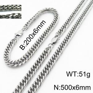 Korean version of personality unisex riding crop chain bracelet necklace set - KS198387-ZZ