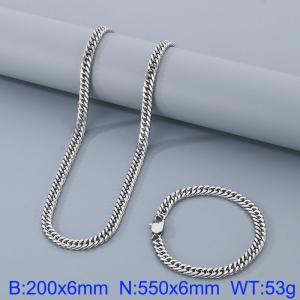 Fashion Titanium Steel Whip Chain 550 * 6mm Steel Color Set - KS199695-Z