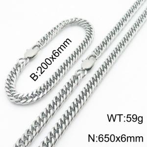 Fashion Titanium Steel Whip Chain 650 * 6mm Steel Color Set - KS199697-Z