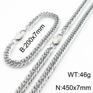 Simplified titanium steel double buckle chain 450 * 7mm steel color set - KS199763-Z