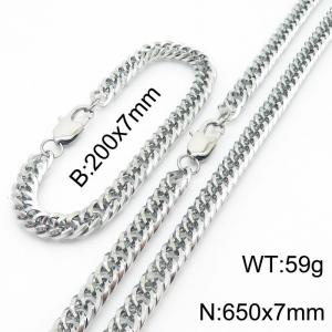 Simplified titanium steel double buckle chain 650 * 7mm steel color set - KS199767-Z
