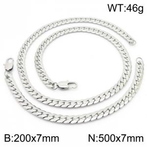 Trendy stainless steel encrypted NK chain 500 * 7mm steel color set - KS200079-Z