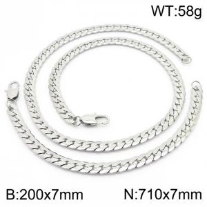 Trendy stainless steel encrypted NK chain 710 * 7mm steel color set - KS200083-Z