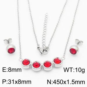 French zircon inlaid clavicle chain women's earrings Necklace Accessories set - KS200614-KFC