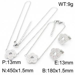 Sunflower stainless steel necklace set - KS200636-KFC