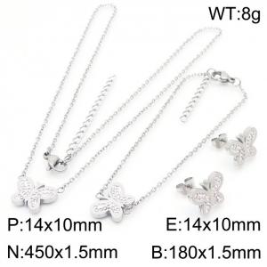 Butterfly stainless steel crystal set - KS200642-KFC