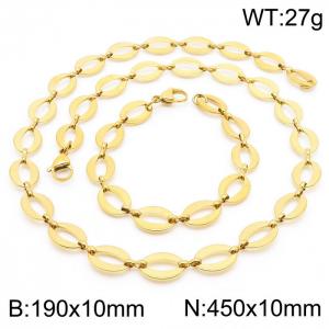 Oval Hollow Gold 190 * 10mm&450 * 10mm Titanium Steel Set - KS201333-Z