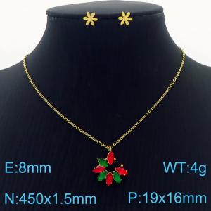 Simple stainless steel zircon claw with  diamond pendant earrings women's accessories set - KS201527-GG