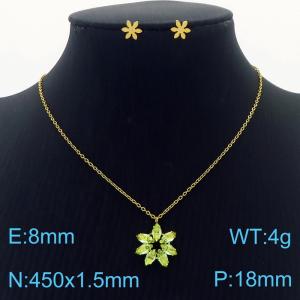 Simple stainless steel zircon claw with  diamond pendant earrings women's accessories set - KS201530-GG