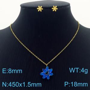 Simple stainless steel zircon claw with  diamond pendant earrings women's accessories set - KS201531-GG