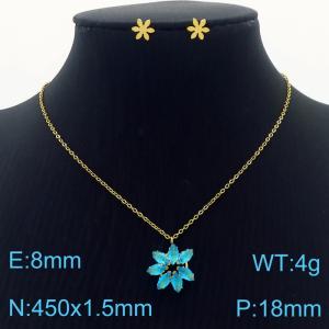 Simple stainless steel zircon claw with  diamond pendant earrings women's accessories set - KS201535-GG