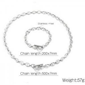 Stainless steel sun shaped chain OT buckle set - KS204875-Z