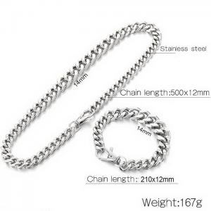 Stainless steel splicing chain necklace - KS204878-Z
