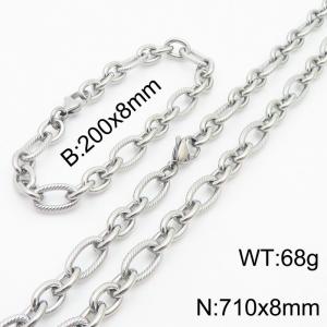 Personalized steel color 710 * 8mm O-chain titanium steel set - KS215188-Z