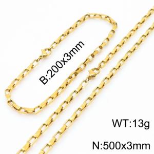 Stainless steel rectangular box chain set - KS217729-Z