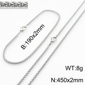 Stainless steel flower basket chain set - KS218419-Z